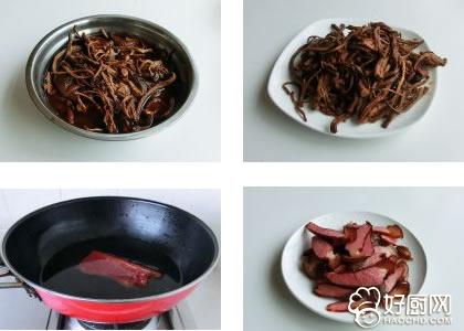 干锅腊肉茶树菇的做法步骤_1